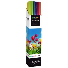 Papel de embalar kraft en rollo PAPEL de EMBALAR KRAFT ROLLO FABRISA 1x3 SURTIDO COLORES EXPOSITOR DE 30 11801243  12257