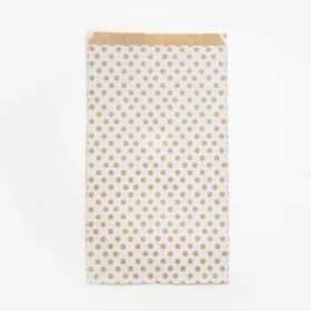 Bolsas de papel BOLSA de PAPEL CLAIREFONTAINE KRAFT DECORADO S/ASAS 24x35x6 cm LUNARES FONDO BLANCO PACK DE 50 24101558  410S