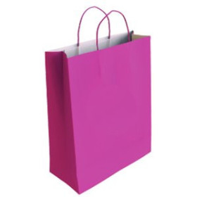 Bolsas de papel BOLSA de PAPEL ANDINA KRAFT BLANCO 18x24x8 cm FUCSIA PAQUETE de 50 23501291  0800121V