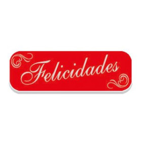 Etiquetas de regalo en rollo ETIQUETAS REGALO ADH. HOLOGRAFICAS ROLLO  250 uds. 45x15 "FELICIDADES" ROJO 16201509  66504 CS TP