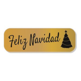 Etiquetas de regalo en rollo ETIQUETAS REGALO ADH. HOLOGRAFICAS ROLLO  250 uds. 45x15 "FELIZ NAVIDAD" ORO 16201548  66704 CS TP