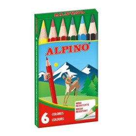 Lápices de colores LAPICES de COLORES ALPINO  CORTOS estuche de  6 11101347  EHR-KUS
