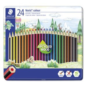 Lápices de colores LAPICES de COLORES STAEDTLER 185 NORIS COLOUR WOPEX estuche METAL de 24 12501150  83898