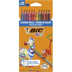 Lápices de colores LAPICES de COLORES BIC EVOLUTION STRIPES estuche de 12 24302434  185020932