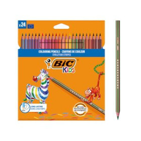 Lápices de colores LAPICES de COLORES BIC EVOLUTION STRIPES estuche de 24 12501137  BWM10458IBGP