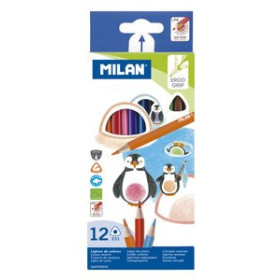 Lápices de colores LAPICES de COLORES MILAN ERGO GRIP TRIANGULARES ESTUCHE DE 12 12501097  BD07STND36MT