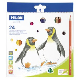 Lápices de colores LAPICES de COLORES MILAN ERGO GRIP TRIANGULARES ESTUCHE DE 24 24302340  DO5045