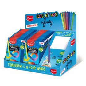 Lápices de colores LAPICES de COLORES MAPED INFINITY estuche de 12 EXPOSITOR DE 24 (incluye tester) 24302019  MSP-146