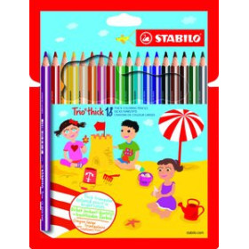 Lápices de colores LAPICES de COLORES STABILO TRIO estuche de PLASTICO de 18 23801656  850/I/M3