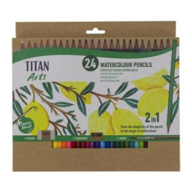 Lápices de colores LAPICES ACUARELABLES TITAN ARTS CREATIVE ESTUCHE de 24 16601083  0735