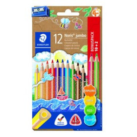 Lápices de colores LAPICES de COLORES STAEDTLER 128/188 NORIS CLUB TRIPLUS JUMBO Estuche de 12 15201210  555008