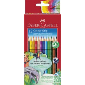 Lápices de colores LAPICES ACUARELABLES FABER-CASTELL COLOUR GRIP estuche de 12 14501558  70401
