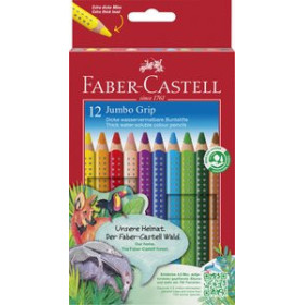 Lápices de colores LAPICES ACUARELABLES FABER-CASTELL JUMBO GRIP estuche de 12 11301958  19028