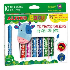 Rotuladores de colores ROTULADOR FIBRA ALPINO BABY ESTUCHE de 10 62503597  51908
