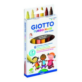Rotuladores de colores ROTULADOR FIBRA GIOTTO TURBO MAXI SKIN TONES ESTUCHE DE 6 11301217  34511