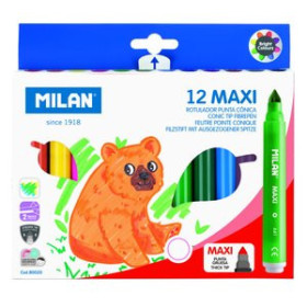 Rotuladores de colores ROTULADOR FIBRA MILAN MAXI CAJA de 12 11302320  400185161