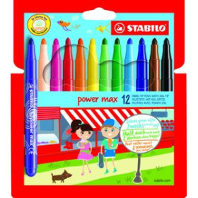 Rotuladores de colores ROTULADOR FIBRA STABILO POWER MAX 980 ESTUCHE de 12 11302314  400195290