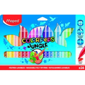 Rotuladores de colores ROTULADOR FIBRA MAPED COLOR´PEPS JUNGLE ESTUCHE de 24 11301904  60130088