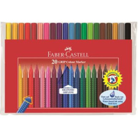 Rotuladores de colores ROTULADOR FIBRA FABER-CASTELL GRIP 1553 BOLSA de 20 11302267  64320