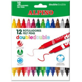Rotuladores de colores ROTULADOR FIBRA ALPINO DOUBLE DOUBLE BOLSA de 12 11302200  1529241