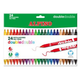 Rotuladores de colores ROTULADOR FIBRA ALPINO DOUBLE DOUBLE BOLSA de 24