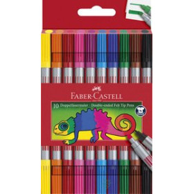 Rotuladores de colores ROTULADOR FIBRA FABER-CASTELL DOBLE PUNTA CAJA de 10 11302342  1522725