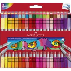 Rotuladores de colores ROTULADOR FIBRA FABER-CASTELL DOBLE PUNTA CAJA de 40 11302343  1522222