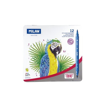 Rotuladores de colores ROTULADOR MILAN DOBLE PUNTA FINA/PINCEL CAJA de 12 11302211  1514304