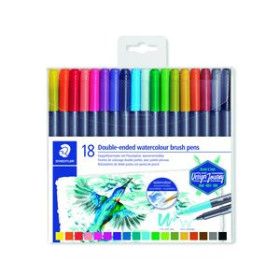 Rotuladores de doble punta ROTULADOR FIBRA STAEDTLER 3001 DESIGN JOURNEY DOBLE PUNTA ESTUCHE de 18 11302394  D58105