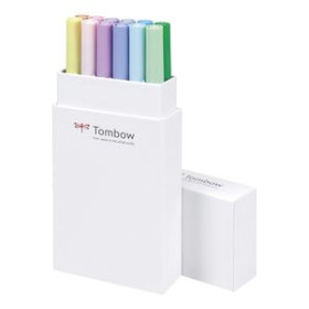 Rotuladores de colores ROTULADOR TOMBOW DOBLE PUNTA PINCEL COLORES PASTEL ESTUCHE de 12 11302167  400184762
