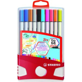 Rotuladores punta pincel ROTULADOR FIBRA STABILO PEN 68 BRUSH PUNTA PINCEL ESTUCHE COLOR PARADE de 20 11302448  400204918