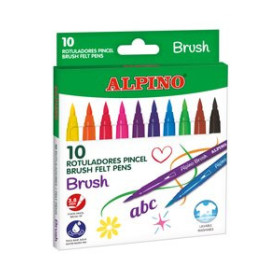 Rotuladores punta pincel ROTULADOR FIBRA ALPINO BRUSH PUNTA PINCEL ESTUCHE DE 10 11302356  400196804