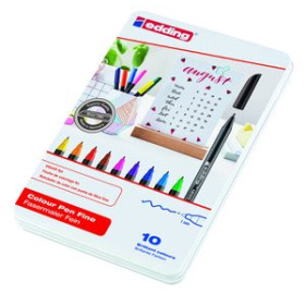 Rotuladores de colores ROTULADOR FIBRA EDDING 1200 CAJA de METAL de 10 25001531  65010