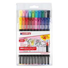Rotuladores de colores ROTULADOR FIBRA EDDING 1200 ESTUCHE de 20 (16 + 4 pastel S/C) 25001523  65002