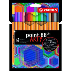 Rotuladores de fibra ROTULADOR FIBRA STABILO POINT 88 ARTY LINE ESTUCHE CARTON de 18 25901708  69777