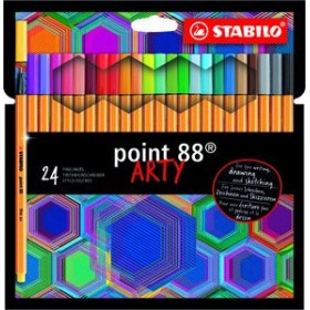 Rotuladores de fibra ROTULADOR FIBRA STABILO POINT 88 ARTY LINE ESTUCHE CARTON de 24 25901705  12722