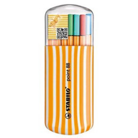 Rotuladores de fibra ROTULADOR FIBRA STABILO POINT 88 ESTUCHE de 20 ZEBRUI 25901697  12752