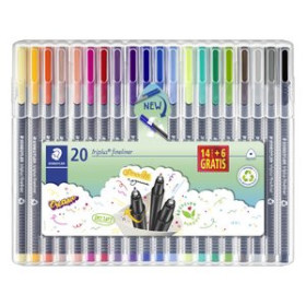 Rotuladores de colores ROTULADOR FIBRA STAEDTLER  334 TRIPLUS FINELINER BOX de 20 42502287  MOTHICE