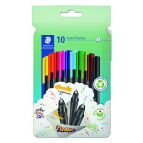 Rotuladores de colores ROTULADOR FIBRA STAEDTLER  334 TRIPLUS FINELINER CAJA de 10 42501606  EVORUSTBLACK