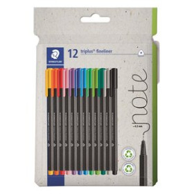 Rotuladores de colores ROTULADOR FIBRA STAEDTLER  334 TRIPLUS FINELINER CAJA de 12 42501605  EVORUSTGOLD