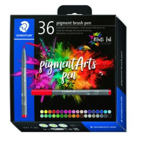 Rotuladores de colores ROTULADOR FIBRA STAEDTLER PIGMENT ARTS PEN PUNTA PINCEL ESTUCHE de 36 82602309  411030026