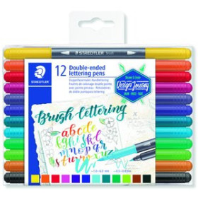 Rotuladores de colores ROTULADOR FIBRA STAEDTLER 3004 DESIGN JOURNEY DOBLE PUNTA LETTERING ESTUCHE de 12 82602745  400201737