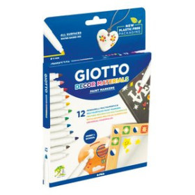 Rotuladores de colores ROTULADOR FIBRA GIOTTO DECOR MATERIALS ESTUCHE de 12 13802337  1852905