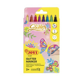 Rotuladores de colores ROTULADOR JOVI GLITTER ESTUCHE de 8 SURTIDO 13803121  1980200