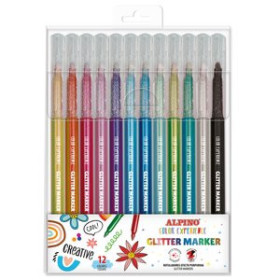 Rotuladores de colores ROTULADOR FIBRA ALPINO COLOR EXPERIENCE GLITTER MARKER CAJA de 12 13803808  1986239