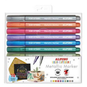 Rotuladores de colores ROTULADOR FIBRA ALPINO COLOR EXPERIENCE METALLIC MARKER CAJA de 10 13803053  1986352