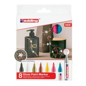 Marcadores de tinta opaca permanente MARCADOR T.OPACA PERM. EDDING  750 CONICO BLISTER DE 8 (negro