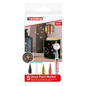 Marcadores de tinta opaca permanente MARCADOR T.OPACA PERM. EDDING  751 CONICO BLISTER DE 5 (negro