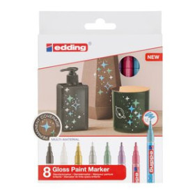 Marcadores de tinta opaca permanente MARCADOR T.OPACA PERM. EDDING  751 CONICO BLISTER DE 8 (negro