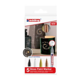 Marcadores de tinta opaca permanente MARCADOR T.OPACA PERM. EDDING  780 CONICO BLISTER DE 5 (negro